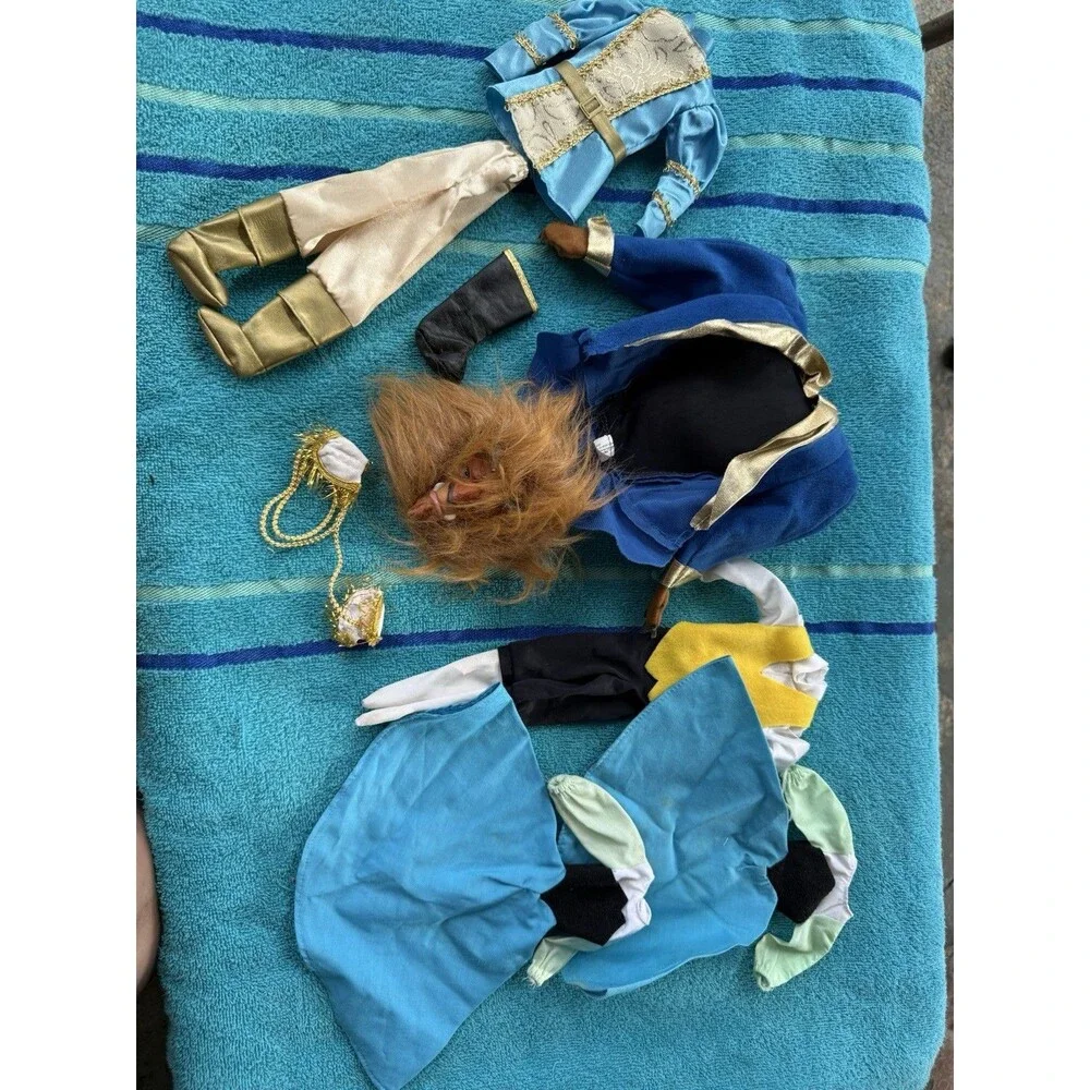 Disney 1991 Mattel Beauty & The Beast Princes Outfit & Mask 2 Dresses +